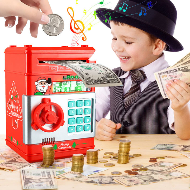 Mini Bank Toy Plastic Password Money Saving Box Schoolbag ATM Piggy  Money Bank Coin Bank for kids