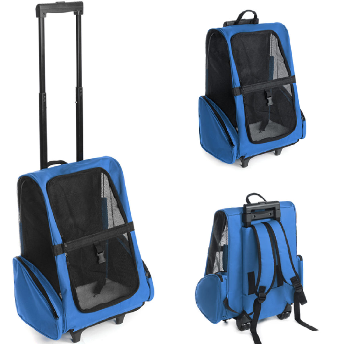 Mountain Land Pet Travel Rolling Backpack Rolling Carrier  Dogs Pet Carrier with Wheels Rolling Pet Travel with Storage Pocket