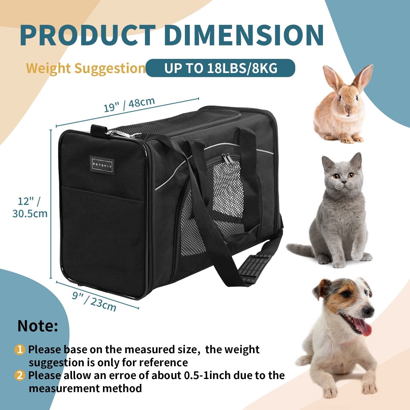 Fashion Pet Travel Carrier Dog Tote Bag Airline Pet Cage Carriers Pet Travel Bag For Small Dogs Cats