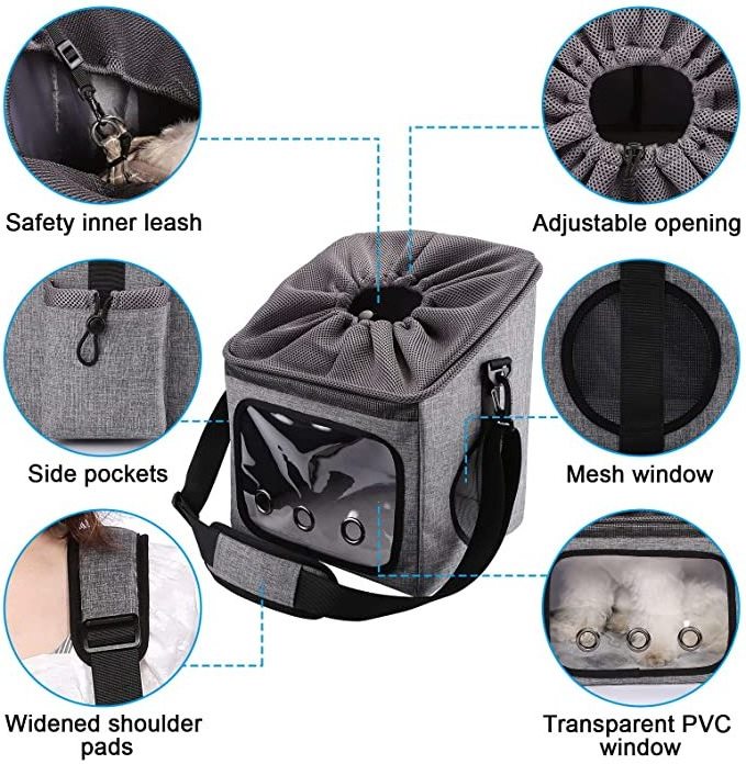 Dog Bike Basket Foldable Pet Carrier  Dog Car Booster Seat with Mesh Windows Adjustable Shoulder Bag Portable Breathable Bicycle