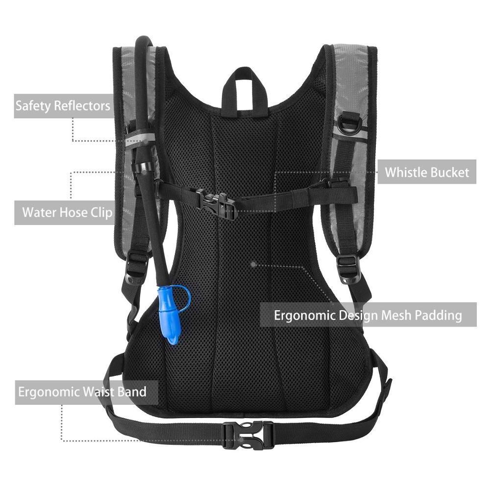 Outdoor Hydration Backpack with 2L BPA-Free Bladder Lightweight Hydration Pack for Running Hiking Climbing Biking Cycling Skiing