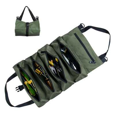 Foldable Canvas Wear-resistant Durable Waterproof roll up tool bags