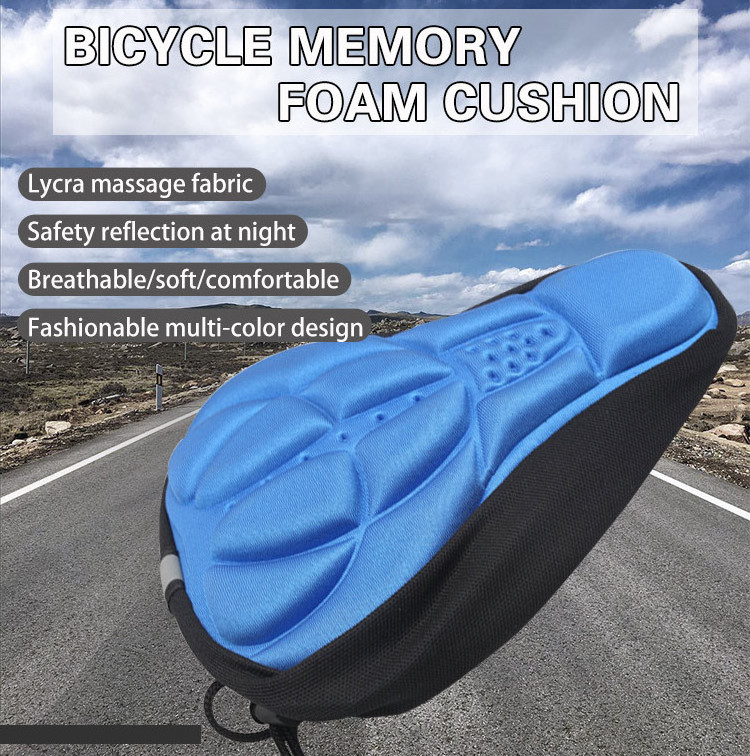 Mountain bike 3D cover bike cushion single thick silicone seat cushion soft seat cover bike cushion