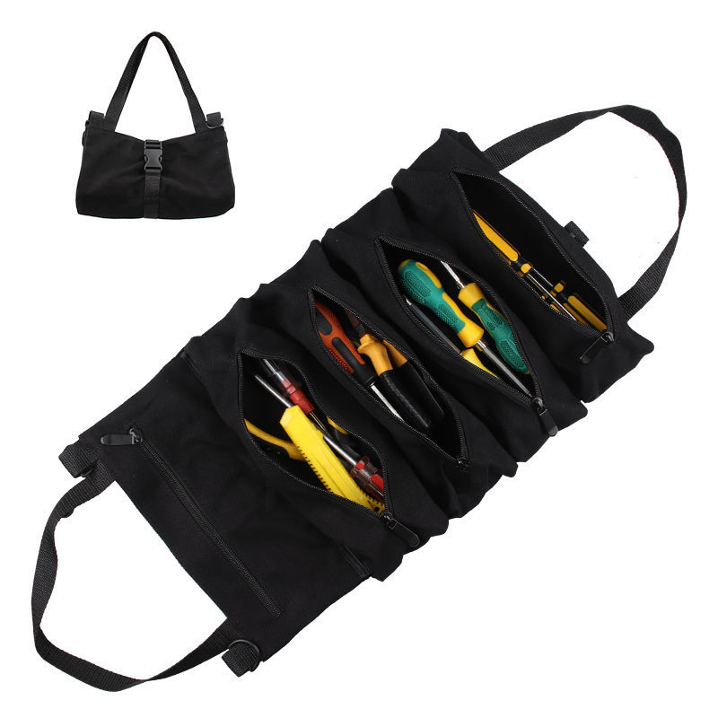 Foldable Canvas Wear-resistant Durable Waterproof roll up tool bags