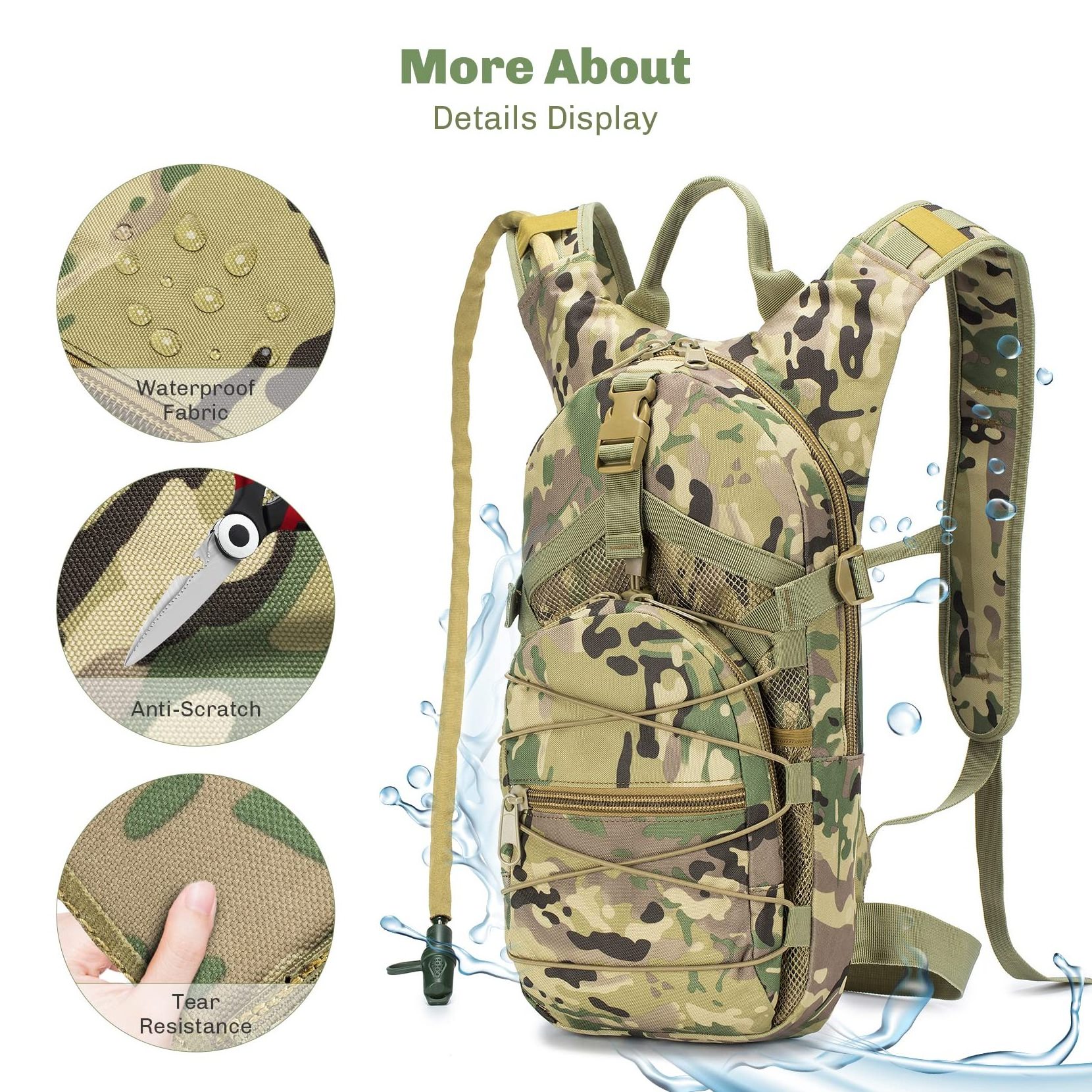 Mountain Land tactical hydration backpack with water bladder 3day backpack with hydration 3day backpack with hydration