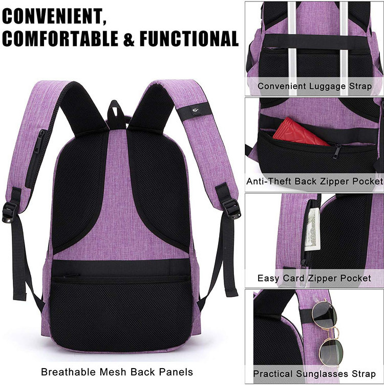 Travel Business Backpack Durable Backpack Laptop Notebook Bag With USB Charging Port for Computers Logo for Business