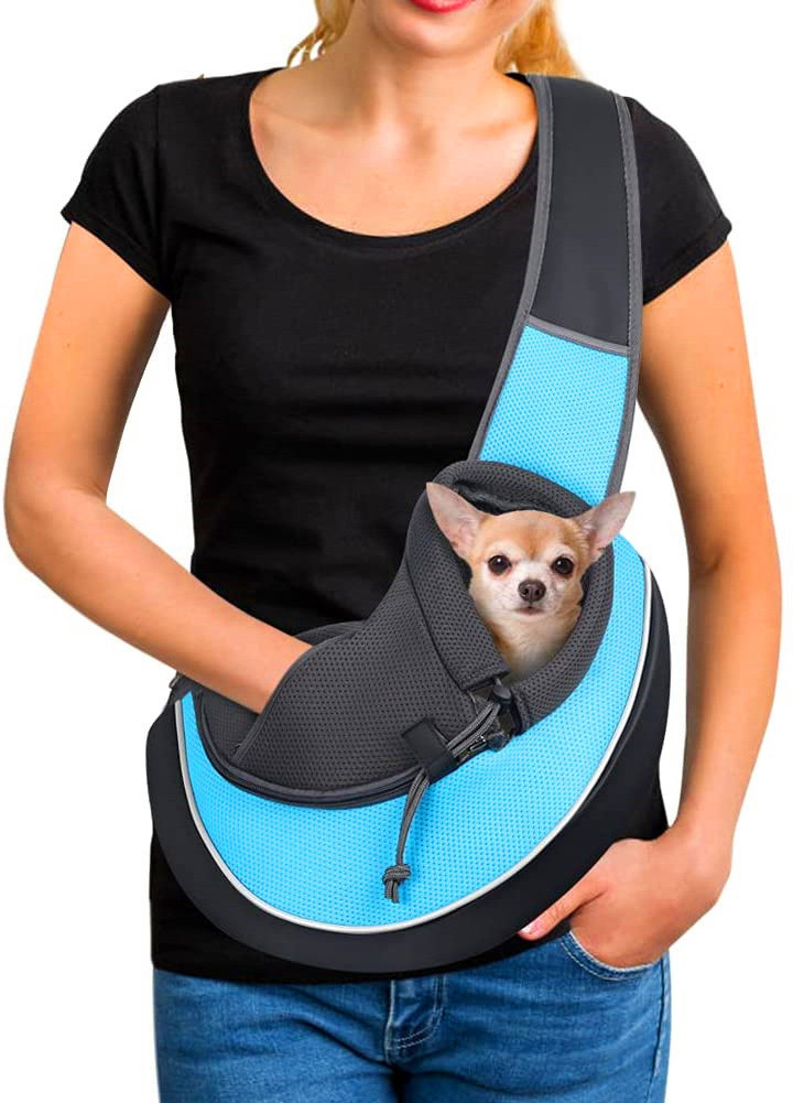 Mountain Land High Quality Comfort Pet Dog Carrier Sling Carrier Mesh Hand Free Adjustable Dog Satchel Carrier for Small Animals