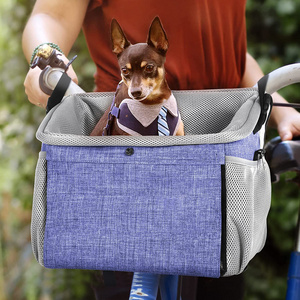 Custom Outdoor Travel Bike Cat Dog Carrier Bicycle Front Basket Bicycle Pet Carriers Portable Breathable Pet Carrier