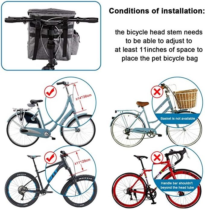 Dog Bike Basket Foldable Pet Carrier  Dog Car Booster Seat with Mesh Windows Adjustable Shoulder Bag Portable Breathable Bicycle