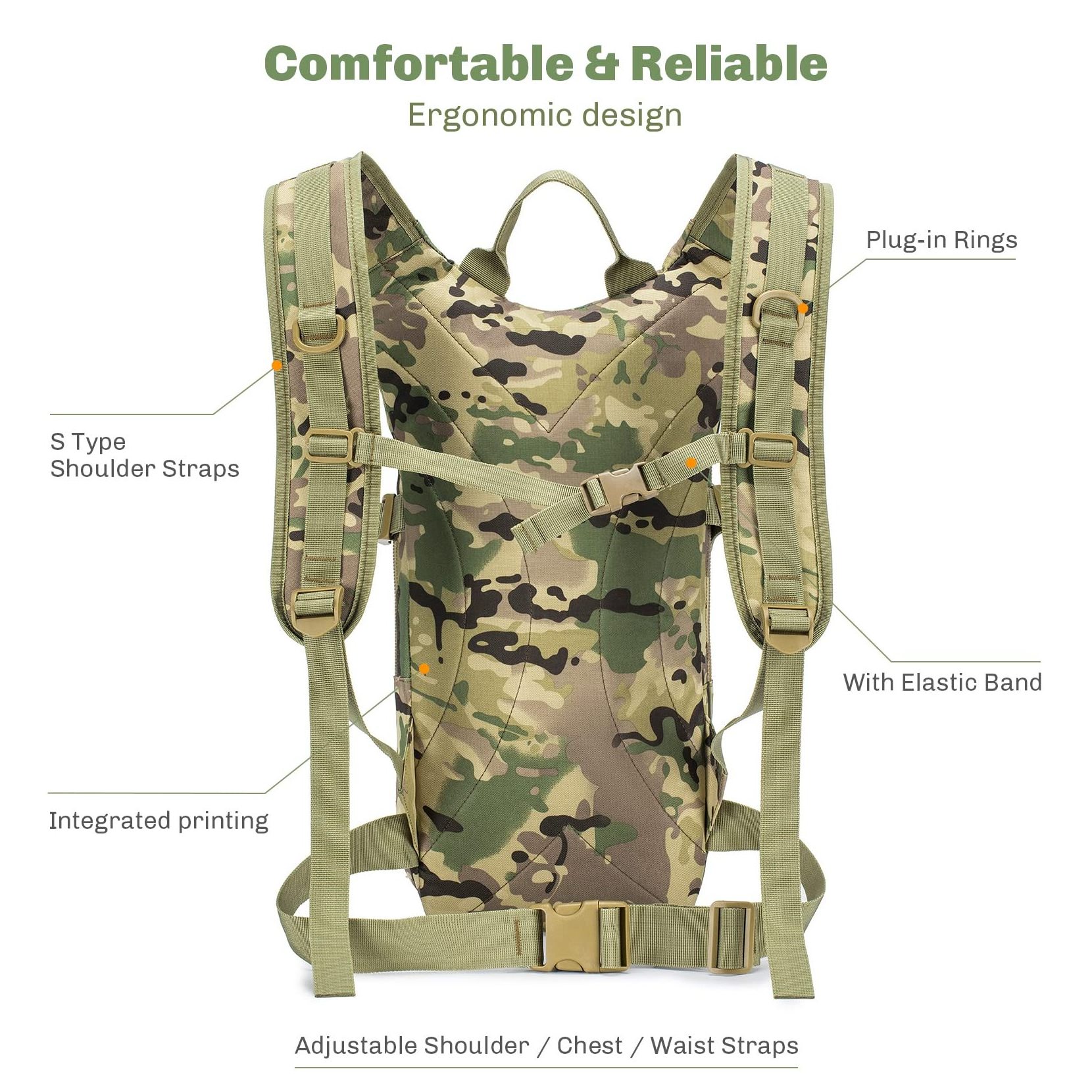 Mountain Land tactical hydration backpack with water bladder 3day backpack with hydration 3day backpack with hydration