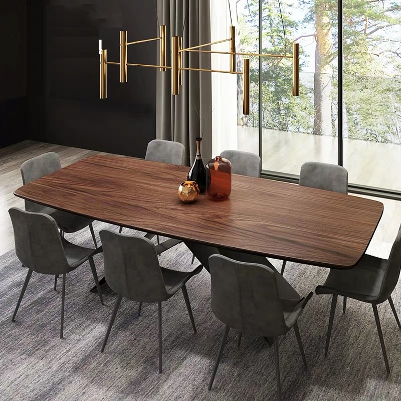 Wear-Resistant Hot Quality Nordic Furniture Modern Wood Tables Dining Table Wood Oak walnut Solid Wooden Tables And Chairs Set