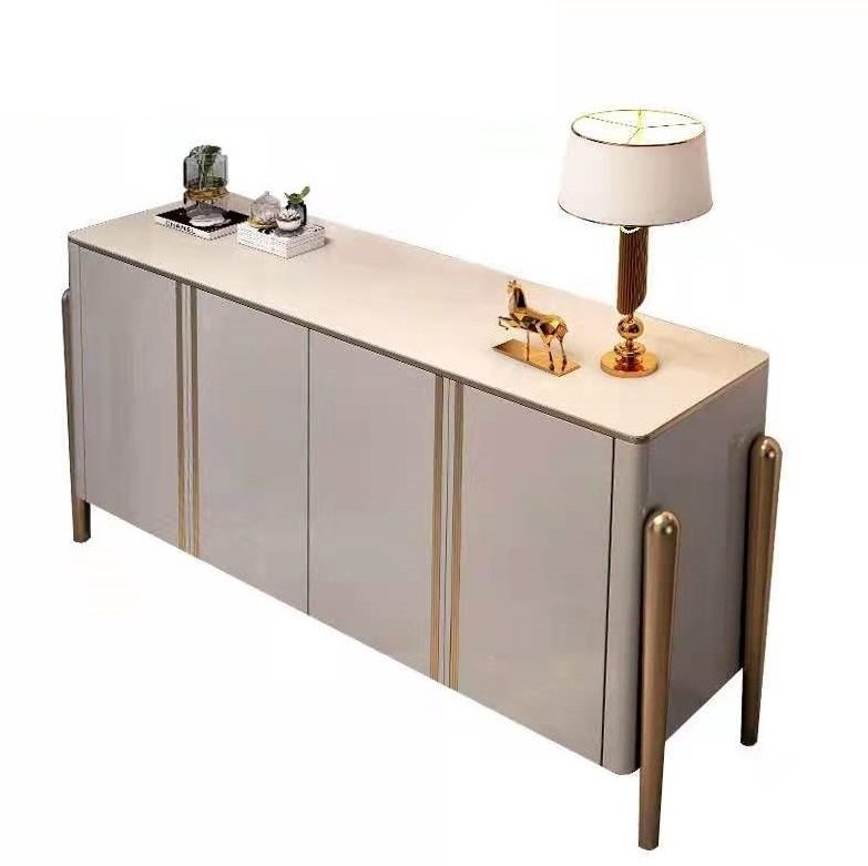 Modern dining room stainless steel buffet cabinet sideboard wooden Storage cabinet for kitchen console table for entry way