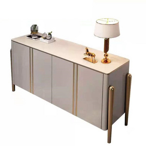 Modern dining room stainless steel buffet cabinet sideboard wooden Storage cabinet for kitchen console table for entry way