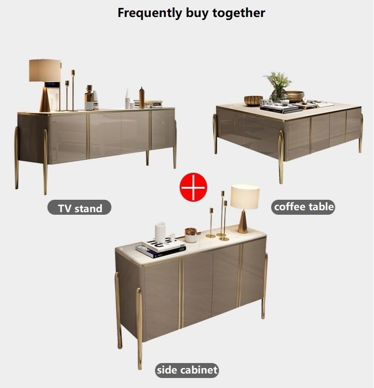 Modern dining room stainless steel buffet cabinet sideboard wooden Storage cabinet for kitchen console table for entry way