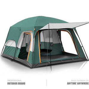 2 Rooms 1 Living Room Waterproof Extra Large Space 8 To 12 Persons Portable Family Outdoor Camping Tent