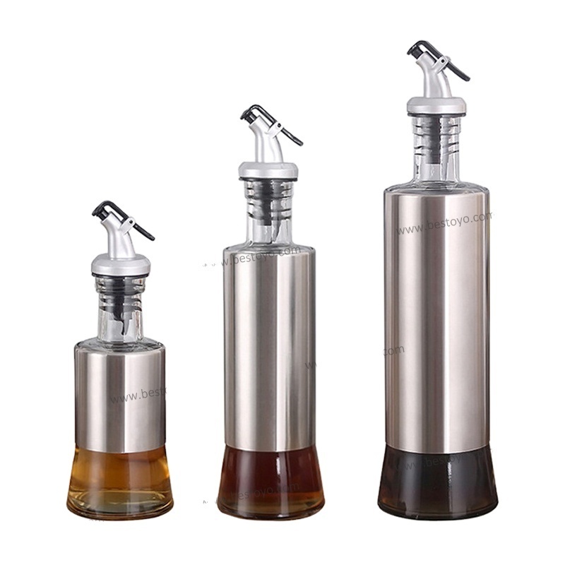 oil bottle for kitchen Stainless steel oil and vinegar set cooking oil bottles Vinegar Dispenser