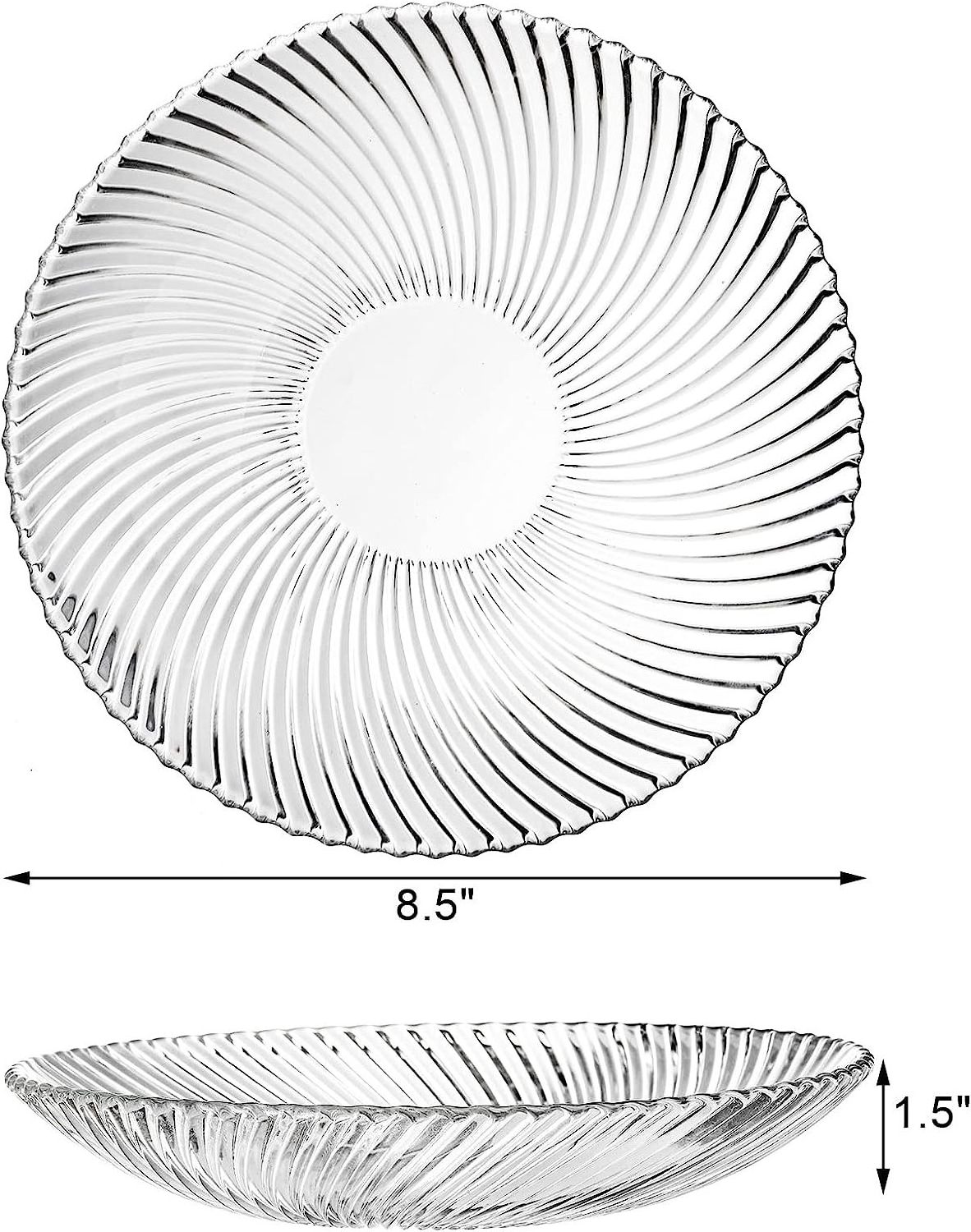 Unique design 8.5-inch clear glass fruit plate Dessert plate salad plate