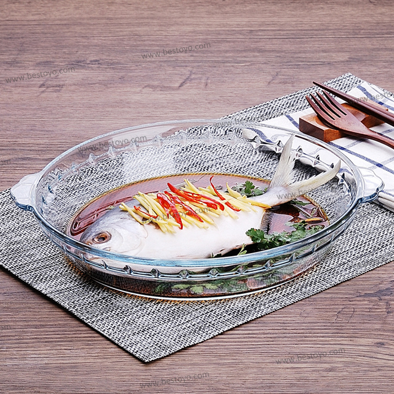 Wholesale Heat Resistant Borosilicate Dish Plate Flat Ovenware Clear Rectangle Glass Plate