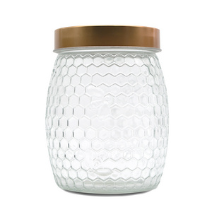 Kitchen&tabletop High Quality Spice Glass Jar Food Storage Canister glass with steel lid glass storage jar