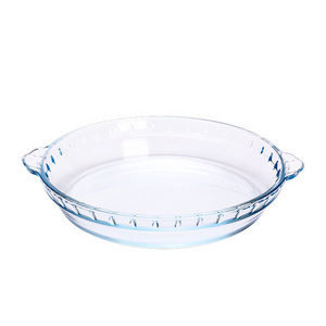 Wholesale Heat Resistant Borosilicate Dish Plate Flat Ovenware Clear Rectangle Glass Plate