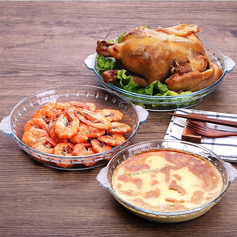 Wholesale Heat Resistant Borosilicate Dish Plate Flat Ovenware Clear Rectangle Glass Plate