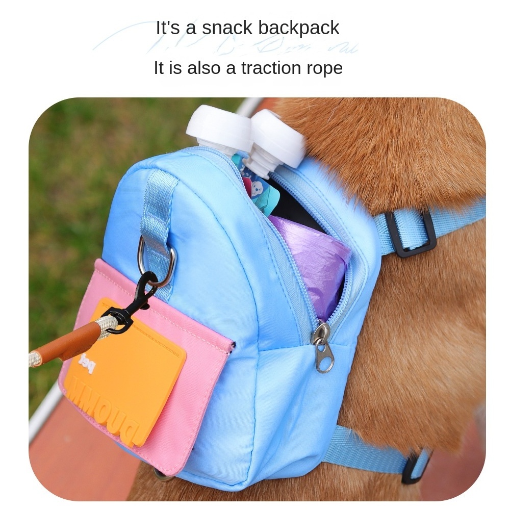 2024 New Pet Dog Backpack Cartoon Dog Bookbag Outdoor Travel Pet Supplies