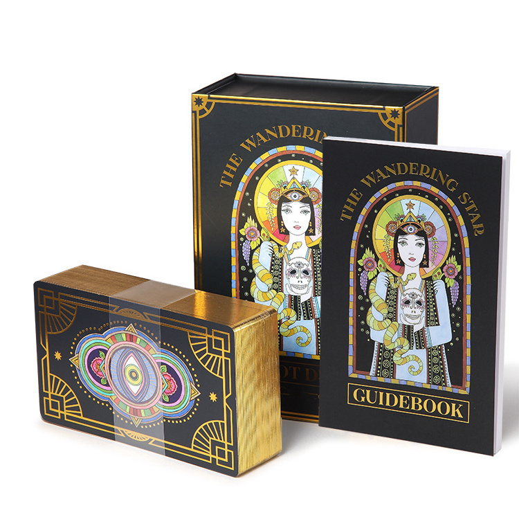 100% Pro Manufacturer Custom Gold Full Color 350gsm Printed Tarot Cards Decks