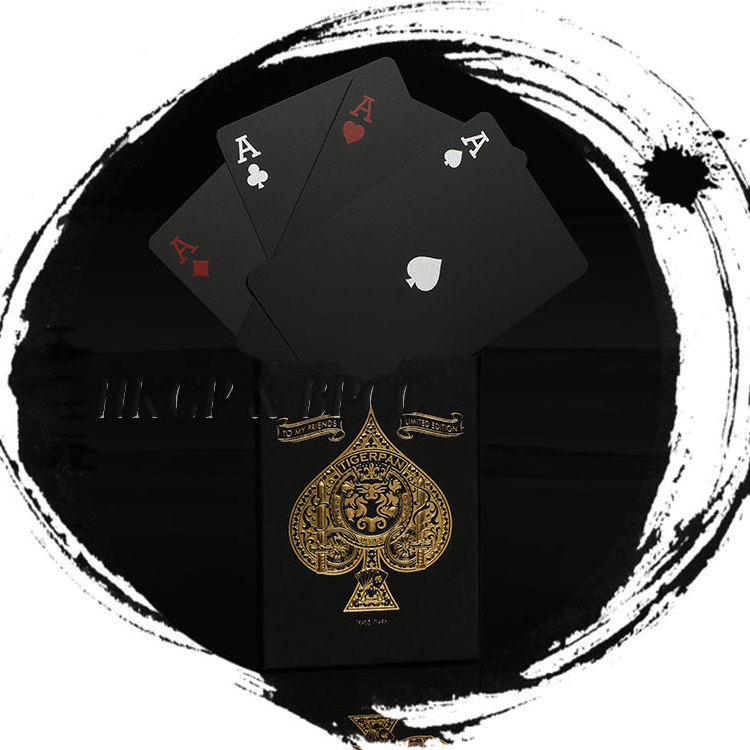 Custom plastic small playing cards jumbo index gold foil playing card