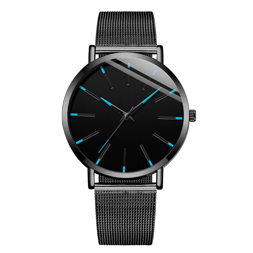 Minimalist Fashion men slim Watches Simple Men Business Stainless Steel Mesh Belt Quartz Watch In Wristwatches