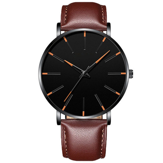 Minimalist Fashion men slim Watches Simple Men Business Stainless Steel Mesh Belt Quartz Watch In Wristwatches