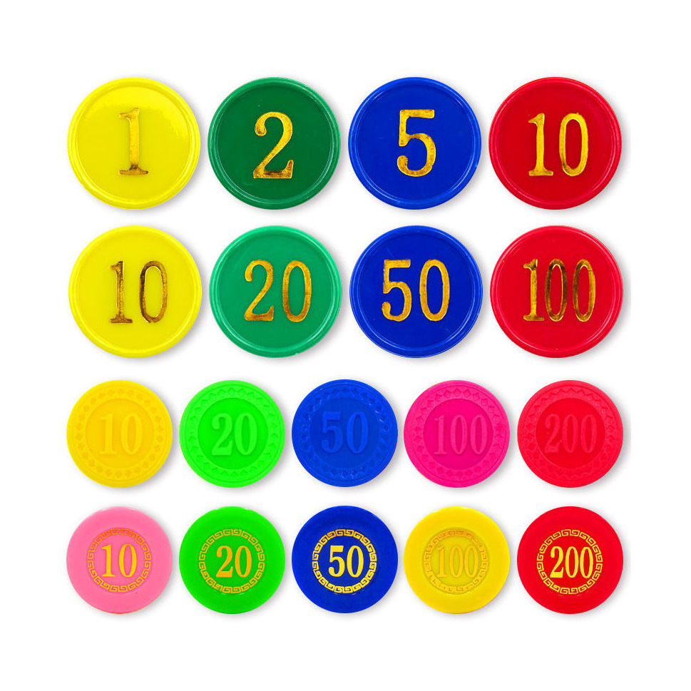 Custom poker chips set plastic numbered chips learning rewards game points coin casino chips