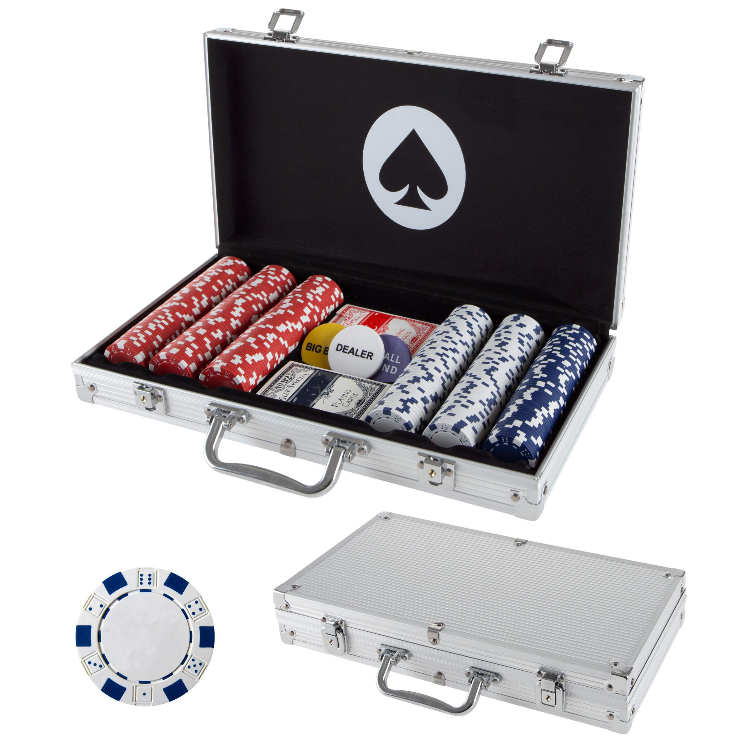 Wholesale low price Large stock 300pcs poker chips set in aluminum case poker chip set for party