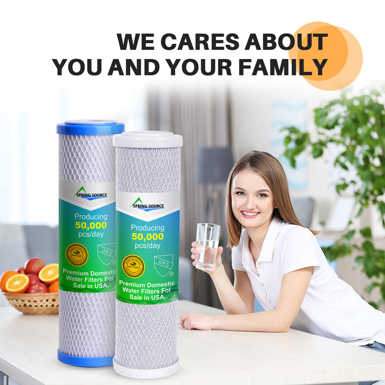 10 x 2.5 Inch Whole House Carbon Sediment Water Filter Cartridge Replacement For Under-Sink Countertop Filtration CTO Cartridge