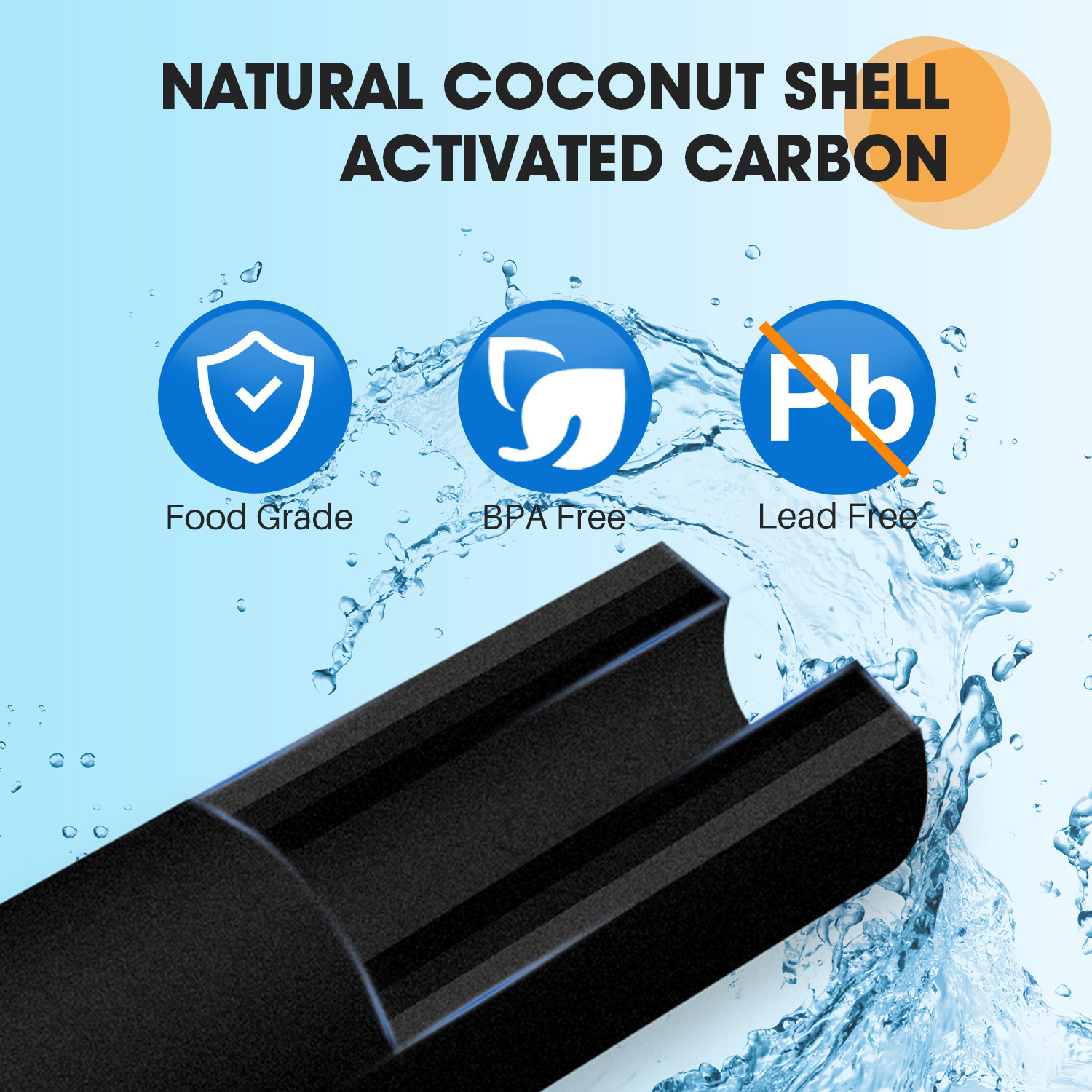 NSF Certified CTO Coconut Shell Activated Carbon Block Water Filter Cartridge 10 Inch