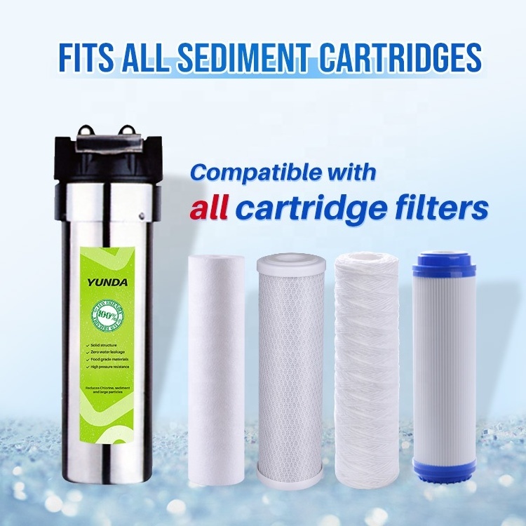 Water Filter Housing Housing and Cartridge Single Cartridge Stainless Steel White Household Manual 125 Psi ISO9001 1/2