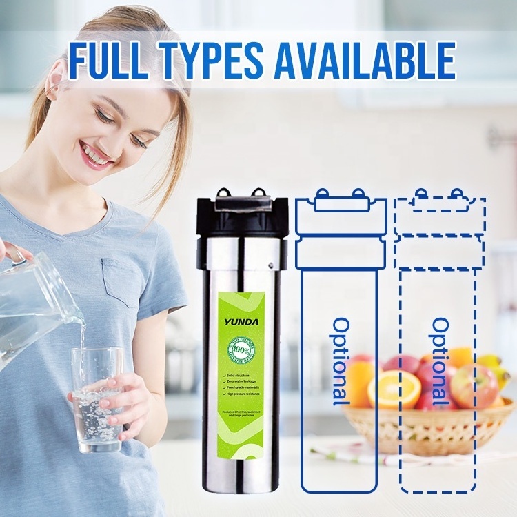 Water Filter Housing Housing and Cartridge Single Cartridge Stainless Steel White Household Manual 125 Psi ISO9001 1/2