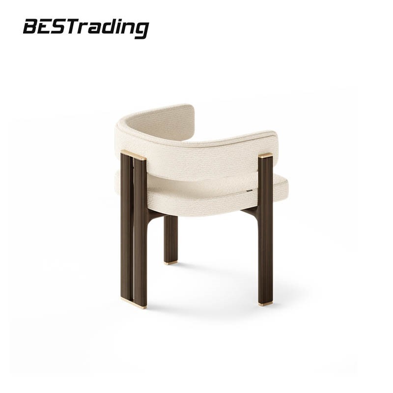 Nordic style modern luxury home furniture comfort dining room chair solid wood leg leather or fabric upholstered dining chair