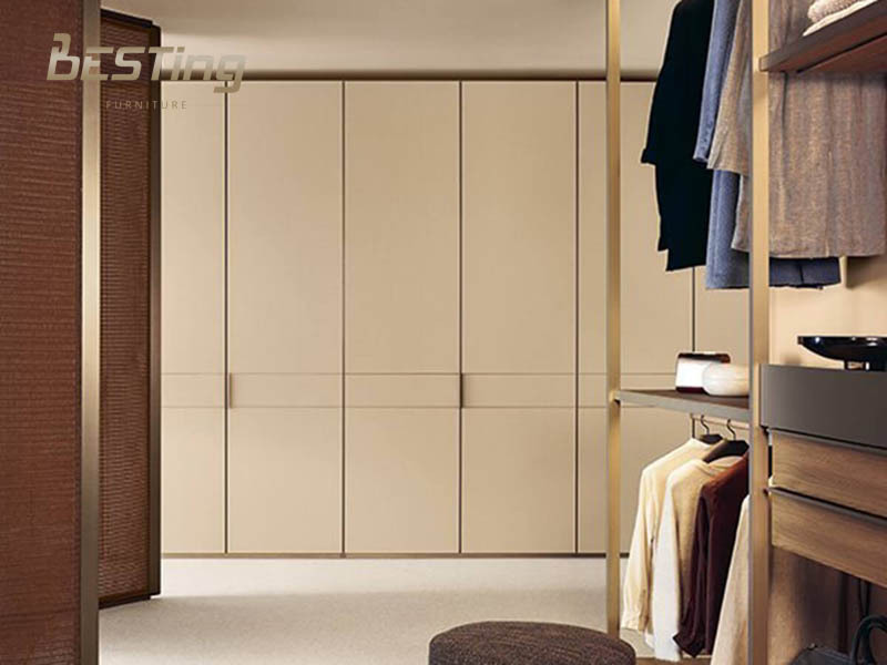 Modern european style white leather designs with dressing table cabinets cover wardrobe