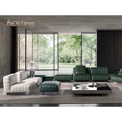 Italian luxury modern design handmade living room furniture sofa chair single/multiple fabric or leather sectional sofa