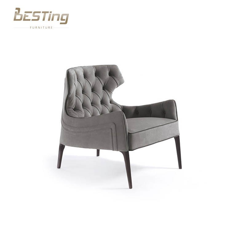 Fabric Chair Living Room American Style Modern Leisure Chair Velvet Wooden Solid Wood Manufacturer 10 Years armchair