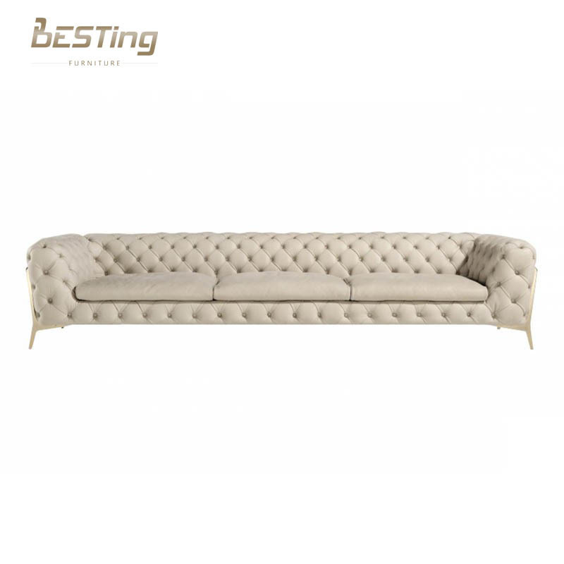 European design style luxury modern living room combination suede leather sofa