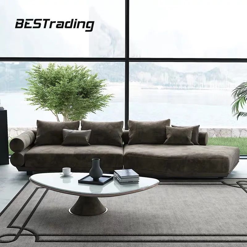 Home Sophisticated Cozy indoor furniture Leisure Sofa mat Rattan Solid Wood Frame Living Room Sofa