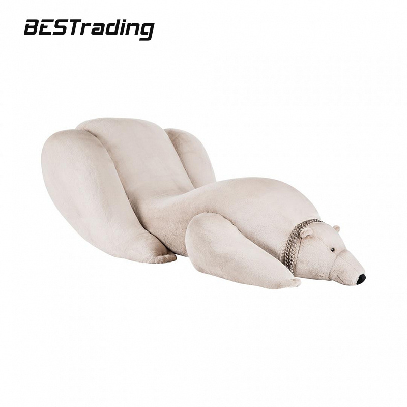 Modern luxury short fleece white polar bear velvet leisure lounge chair comfortable modern lounge chair