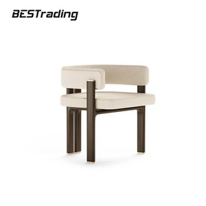 Nordic style modern luxury home furniture comfort dining room chair solid wood leg leather or fabric upholstered dining chair