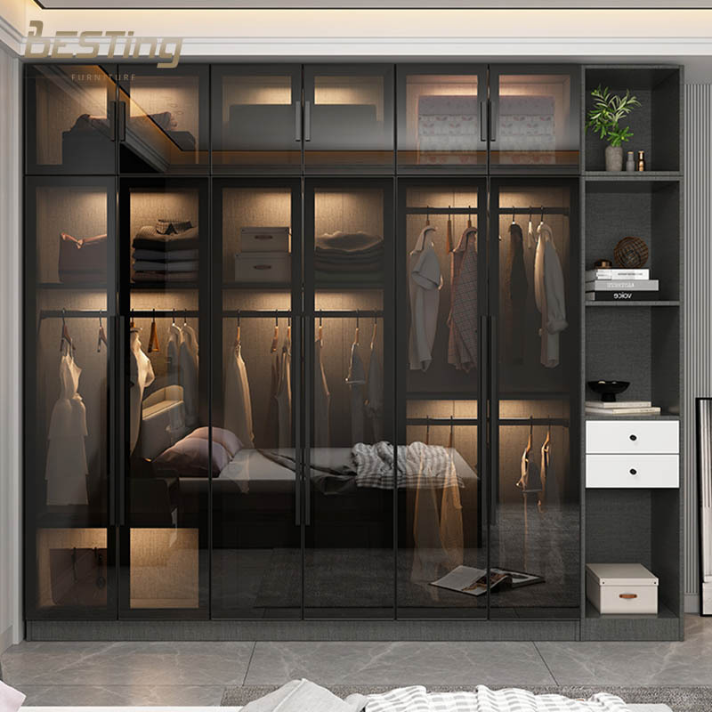 Top quality New Modern Home Customized Wardrobe Design for Dressing Room Walk in Closet