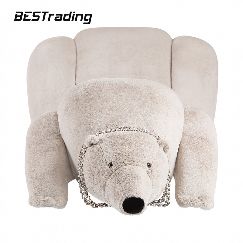 Modern luxury short fleece white polar bear velvet leisure lounge chair comfortable modern lounge chair