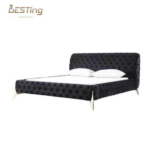 Luxury Italian Bed Collection Chesterfield Button Tufted King Size Double Bed