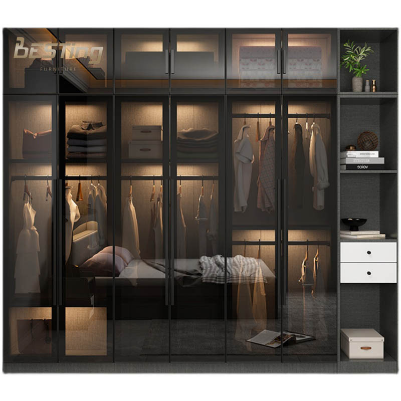 Top quality New Modern Home Customized Wardrobe Design for Dressing Room Walk in Closet