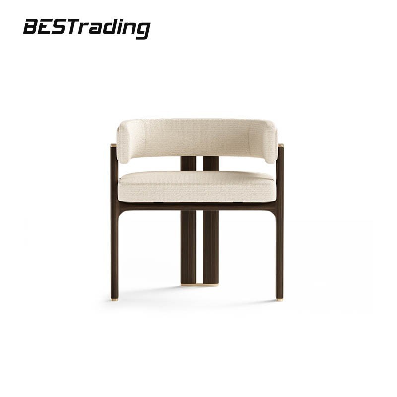 Nordic style modern luxury home furniture comfort dining room chair solid wood leg leather or fabric upholstered dining chair