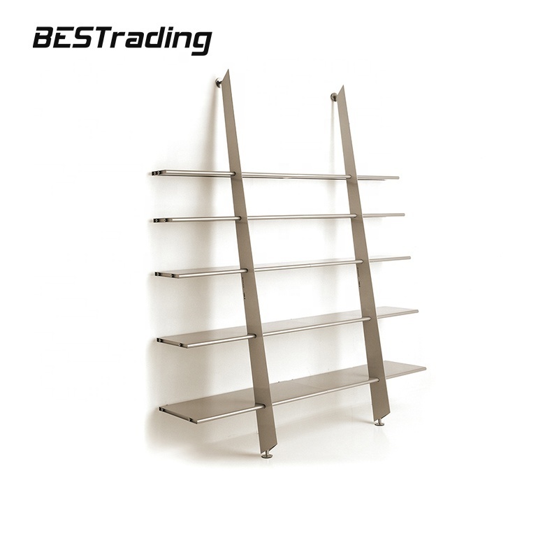 Modern minimalist metal/solid wood removable bookshelf